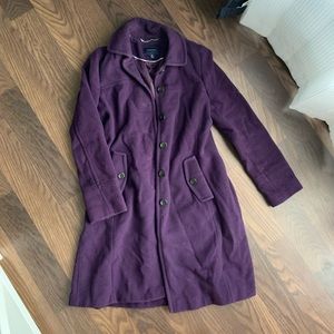 Lands End purple wool coat